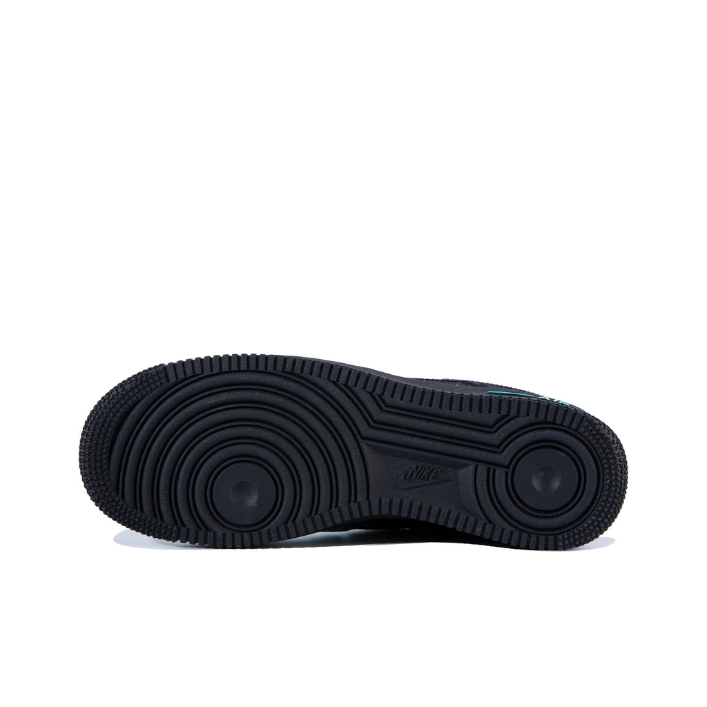 [Customized Green/Cyan, Full Stars] Air Force 1 Low-top Shoes Unisex Black/Green/Cyan With Diamond Decoration