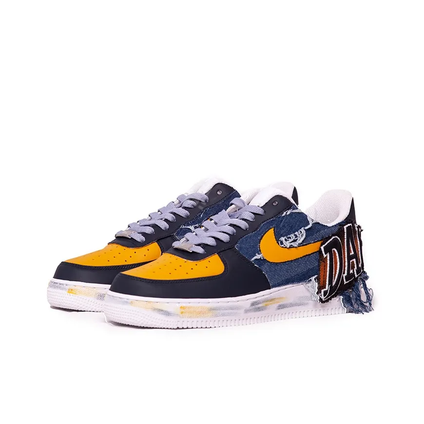 [Custom Darkkins] Air Force 1 Skateboarding Shoes Unisex Denim Style