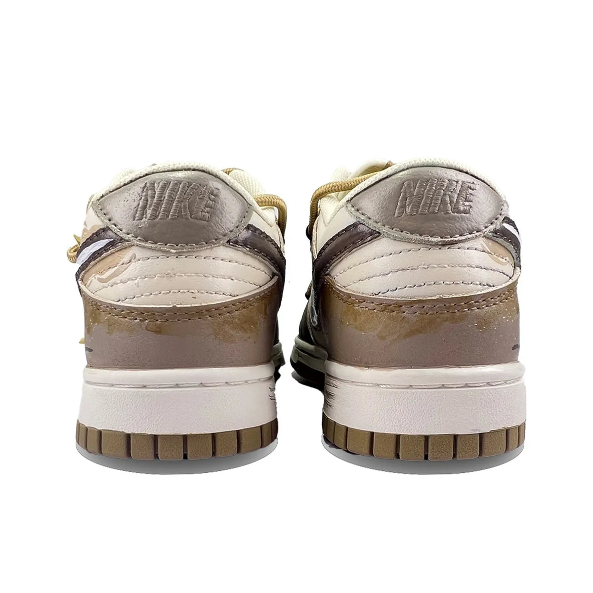 [Custom Bear Biscuit] Dunk Skateboarding Shoes Unisex Graffiti Brown