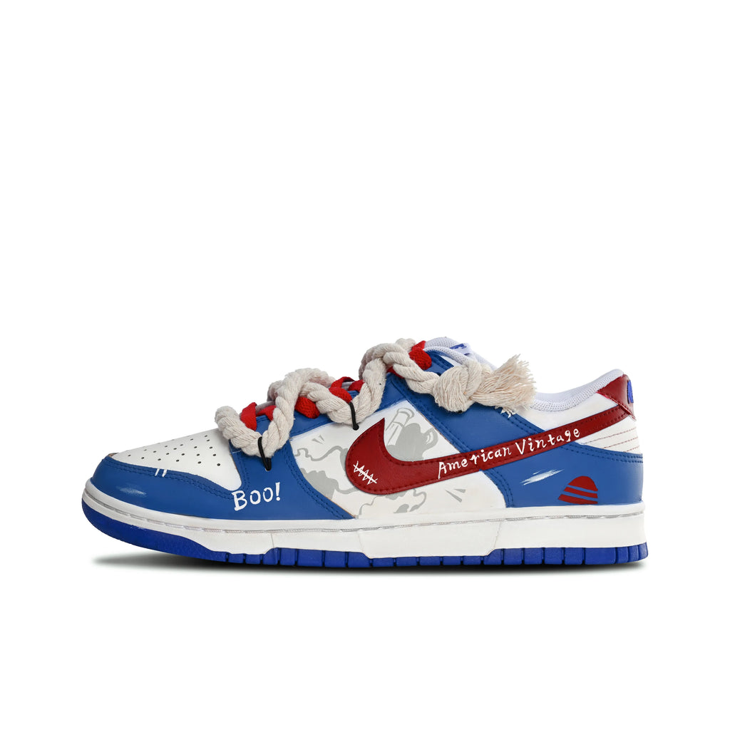 [Custom Emotional Traps] Dunk Low-top Skateboarding Shoes Men Blue/White