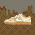 [Custom Milk Waffles] Dunk Low Skateboarding Shoes Unisex Brown/White