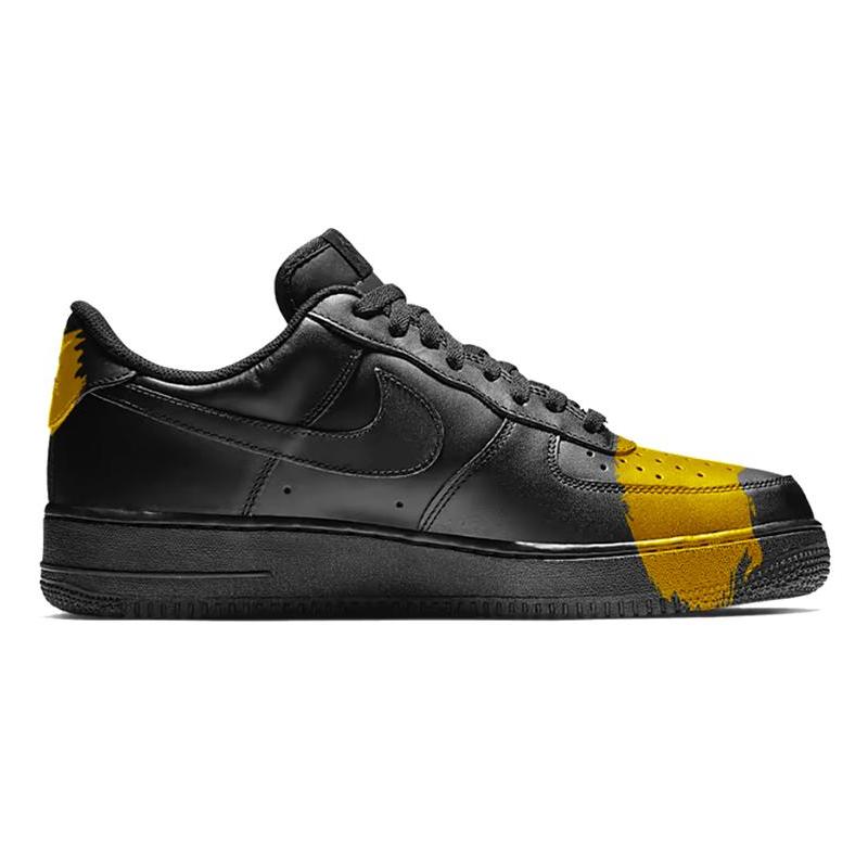 [Custom Treasure-hunting captain]  Air Force 1 Skateboarding Shoes Men Low-top Black/Gold