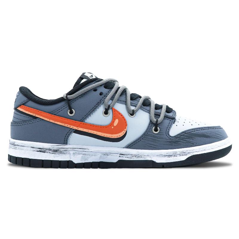 [Custom Devil Pumpkin]  Dunk Skateboarding Shoes Unisex Low-top Grey/black