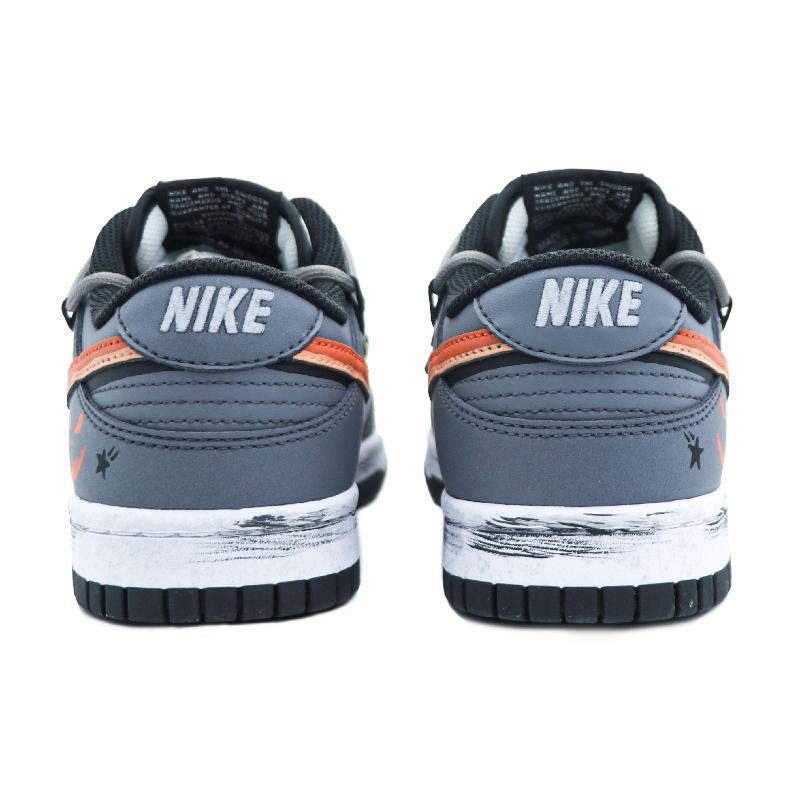 [Custom Devil Pumpkin]  Dunk Skateboarding Shoes Unisex Low-top Grey/black