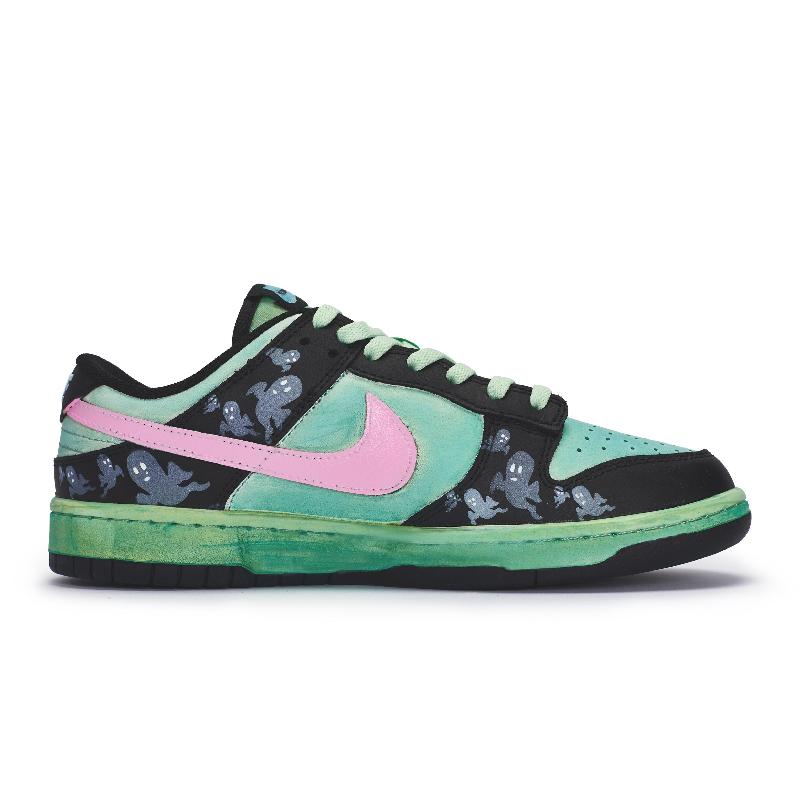 [Custom Female Ghost]  Dunk Skateboarding Shoes Women's Low-top Black/pink