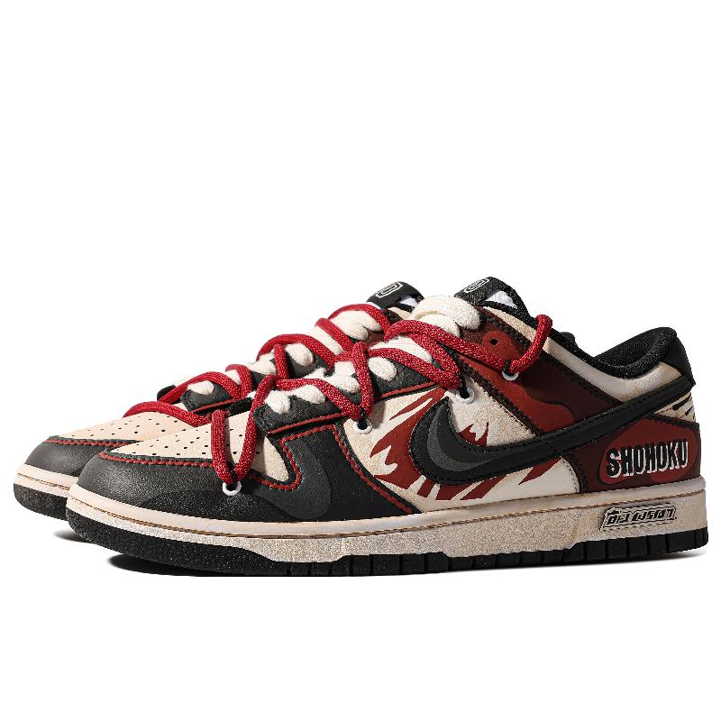 [Custom SHOHOKUS]  Dunk Skateboarding Shoes Women's Low-top Black/Red