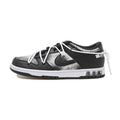 [Custom Cool black smudged female S-BOX]  Dunk Skateboarding Shoes Women's Low-top Black/white