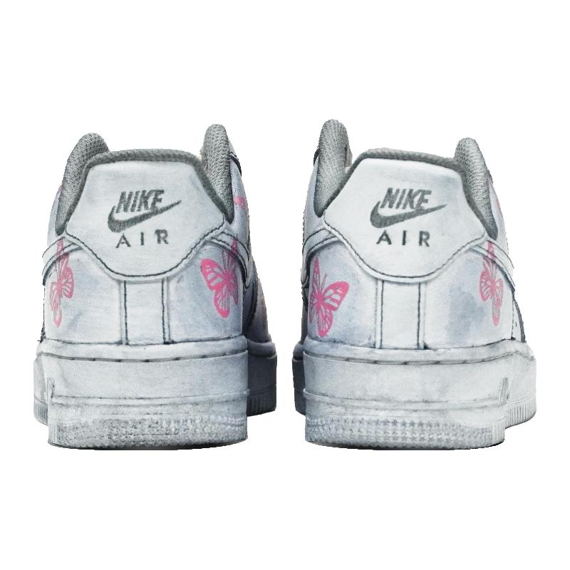 [Custom Broken Butterfly Man]  Air Force 1 Skateboarding Shoes Men Low-top Pink