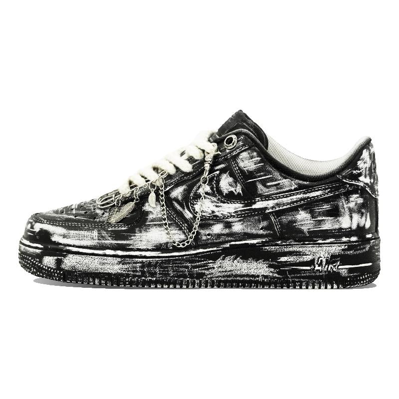 [Custom Silent film]  Air Force 1 Skateboarding Shoes Men Low-top White