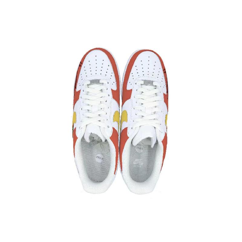 [Custom Naruto, male]  Air Force 1 Skateboarding Shoes Men Low-top White/yellow/orange