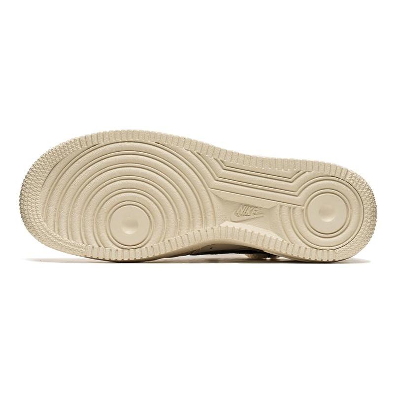 [Custom Happy Coffee dye]  Air Force 1 Skateboarding Shoes Men Low-top Beige/White
