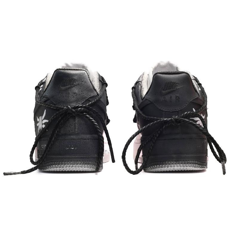 [Custom Men's splashing graffiti in black, white and red]  Air Force 1 Skateboarding Shoes Men