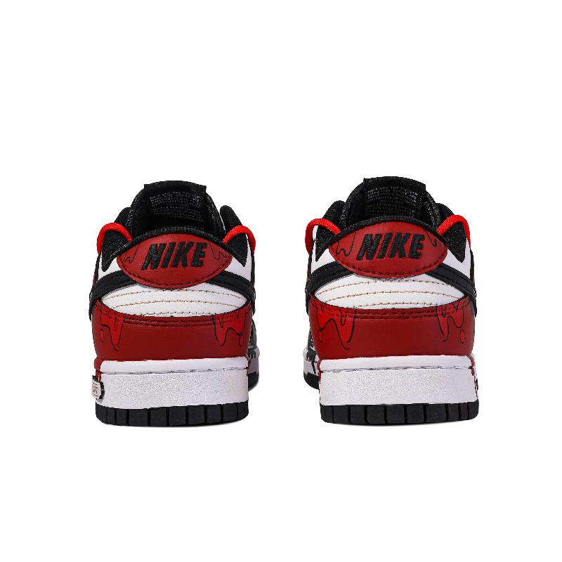[Custom Men's black and red fluid S-BOX]  Dunk Skateboarding Shoes Men