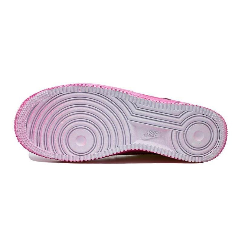 [Custom Fluorescent green powder core]  Air Force 1 Skateboarding Shoes Women's Low-top Heather Gray/Dusty Pink