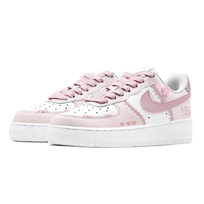 [Custom Flower Language]  Air Force 1 Skateboarding Shoes Women's Low-top Chalk White