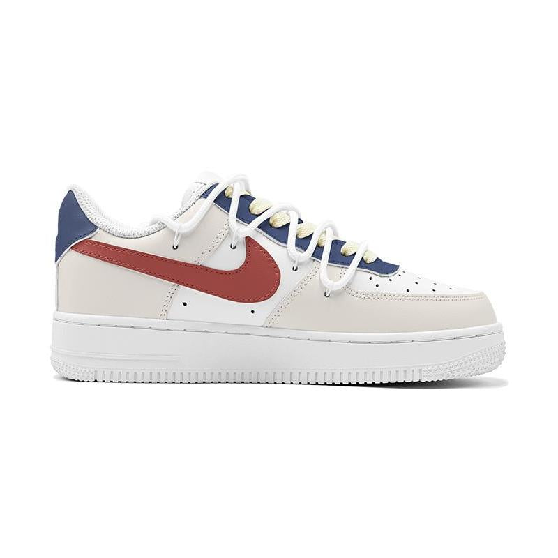 [Custom Deconstructing the Christmas striped woman]  Air Force 1 Skateboarding Shoes Women's Low-top Blue