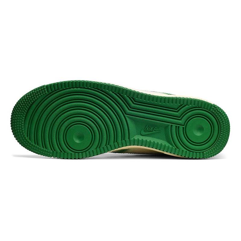 [Custom Men's style with gradient white and green]  Air Force 1 Skateboarding Shoes Men Low-top White/green