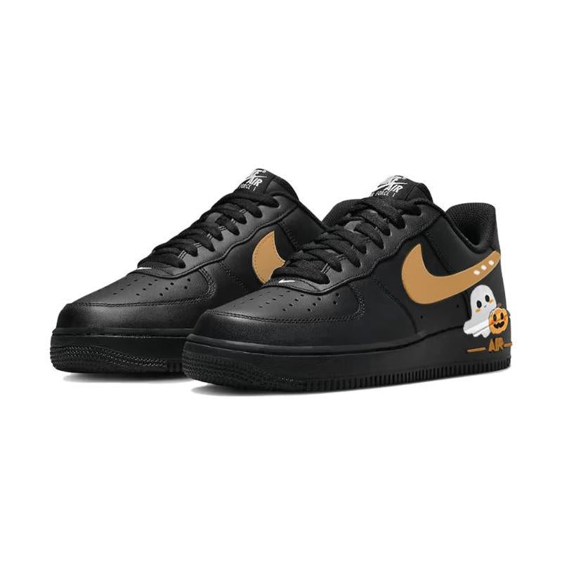 [Custom Cute little melon ghost]  Air Force 1 Skateboard Shoes Unisex Low-Top Orange