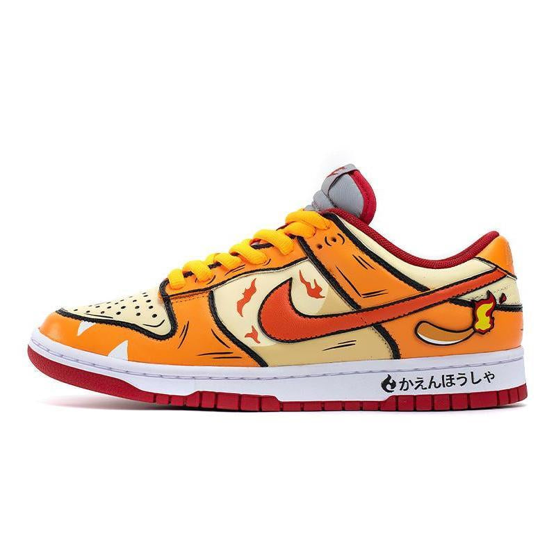 [Custom The men's little fire dragon is orange-yellow]  Dunk Skateboarding Shoes Men
