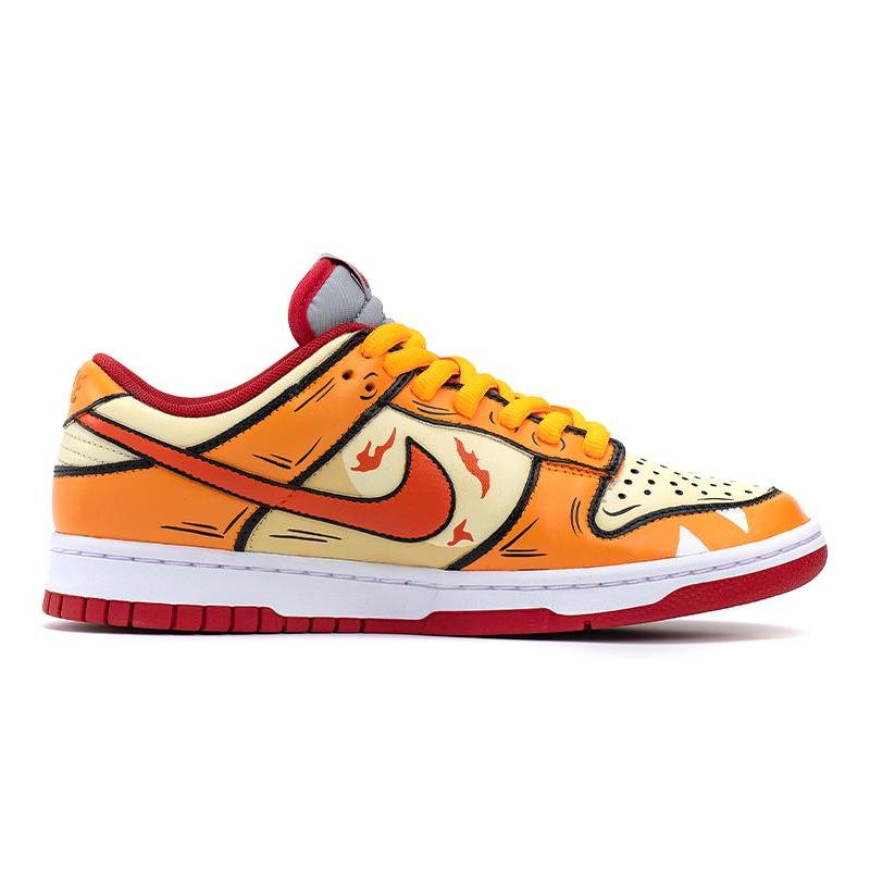 [Custom The men's little fire dragon is orange-yellow]  Dunk Skateboarding Shoes Men