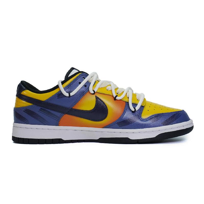 [Custom The male version of "Son of the Scorching Sun"]  Dunk Skateboarding Shoes Men Low-top Blue/yellow/orange