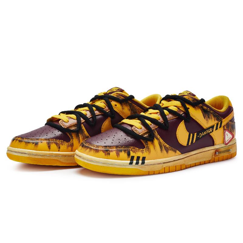 [Custom Men's cordon]  Dunk Skateboarding Shoes Men Low-top Burgundy