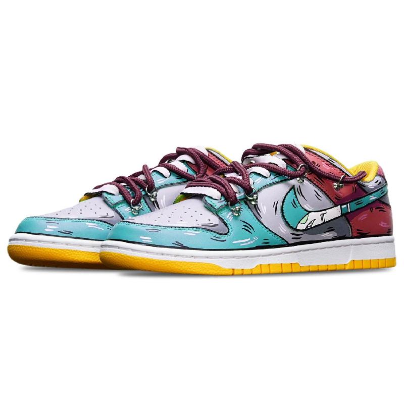 [Custom Shark blue gray red S-BOX]  Dunk Skateboarding Shoes Men
