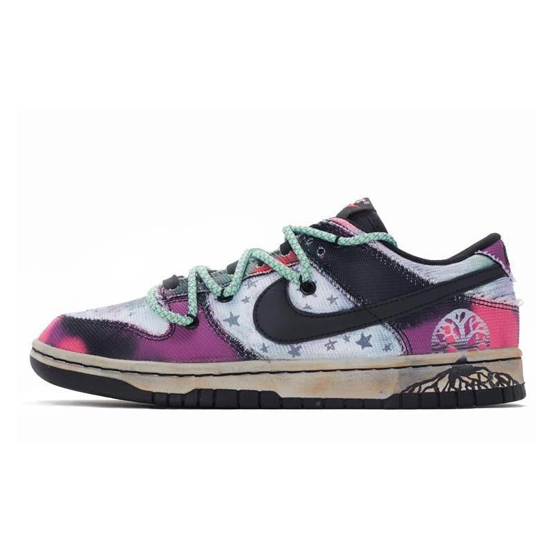[Custom Men's space tree plants are green and purple]  Dunk Skateboarding Shoes Men