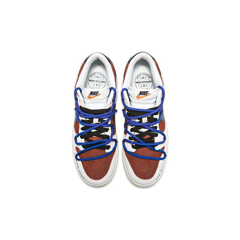 [Custom Men's red racing car]  Dunk Skateboarding Shoes Men Low-top Beige/Red