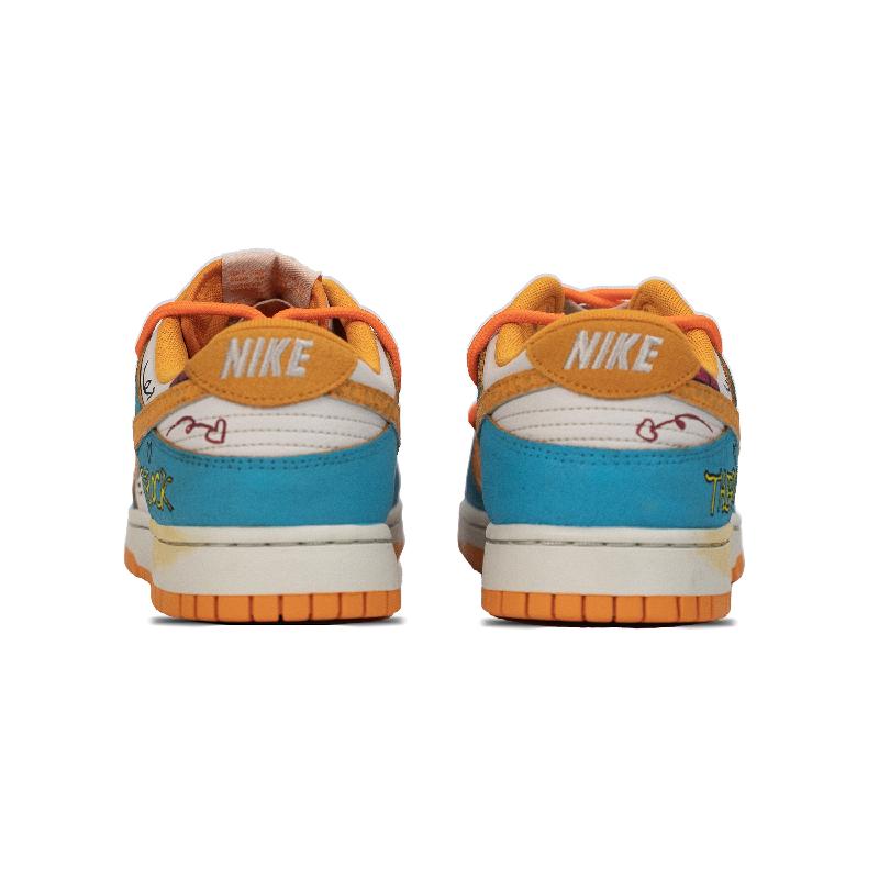 [Custom Men's color-blocking graffiti]  Dunk Skateboarding Shoes Men