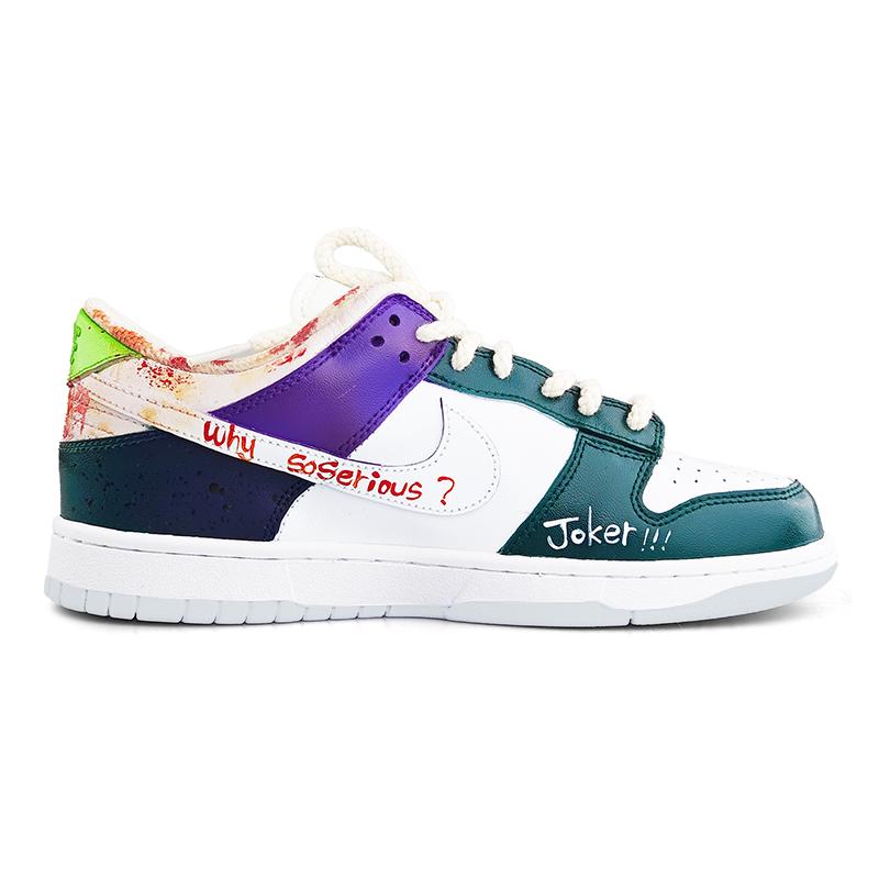[Custom Doodle 2 Male E]  Dunk Skateboarding Shoes Spilt Color Shoes Men