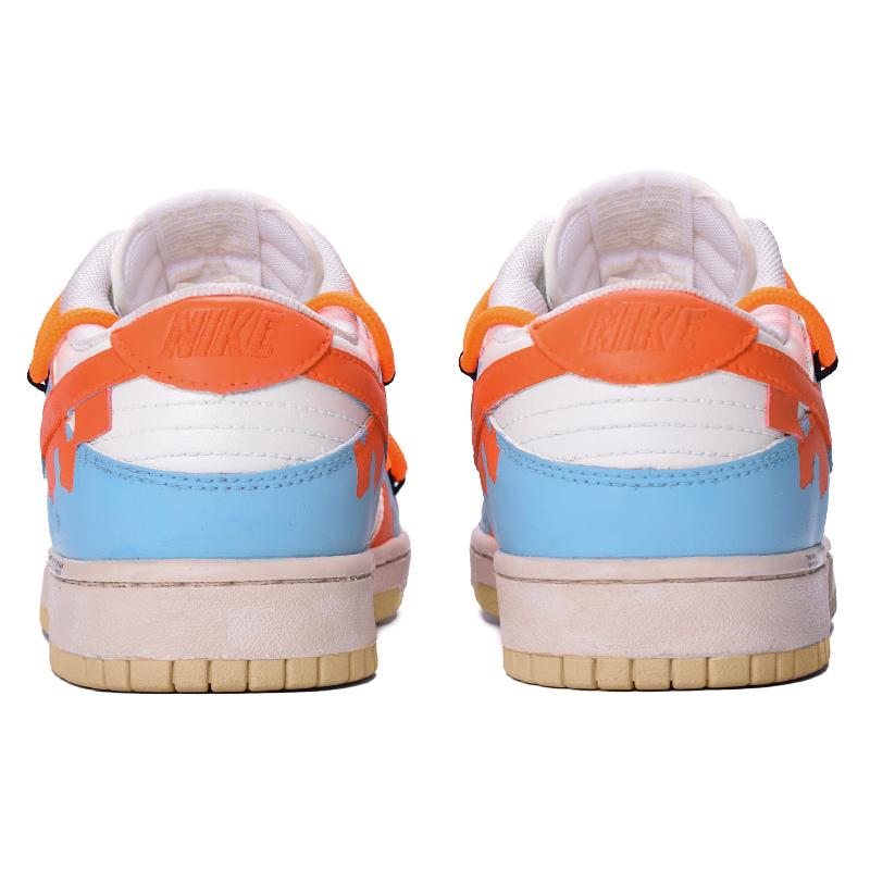 [Custom Rainforest for men and women]  Dunk Skateboarding Shoes Unisex Low-top Blue/Orange
