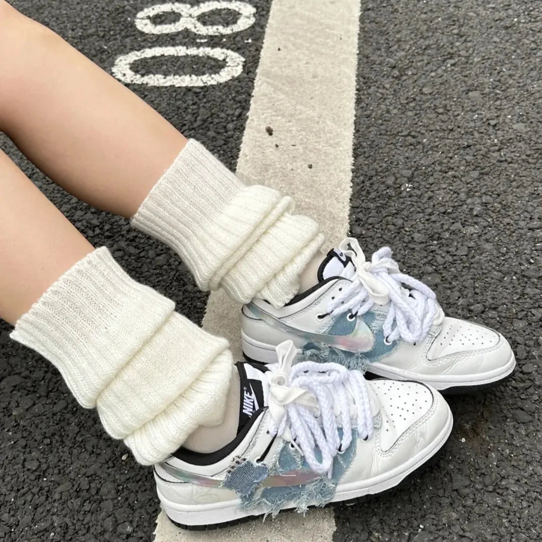 [Custom Lost Butterfly Valley, Laser Logo]  Dunk Skateboarding Shoes Unisex Denim Style