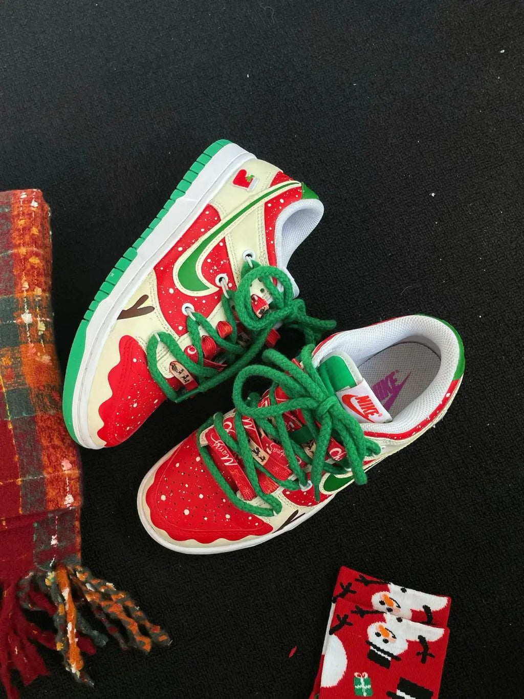 [Custom Christmas Reindeer] Dunk Women's Skateboarding Shoes Low-top