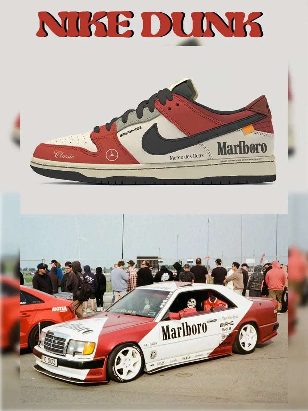 [Custom Dunk X Marlboro🏎️] Dunk Skateboarding Shoes Unisex Low-top