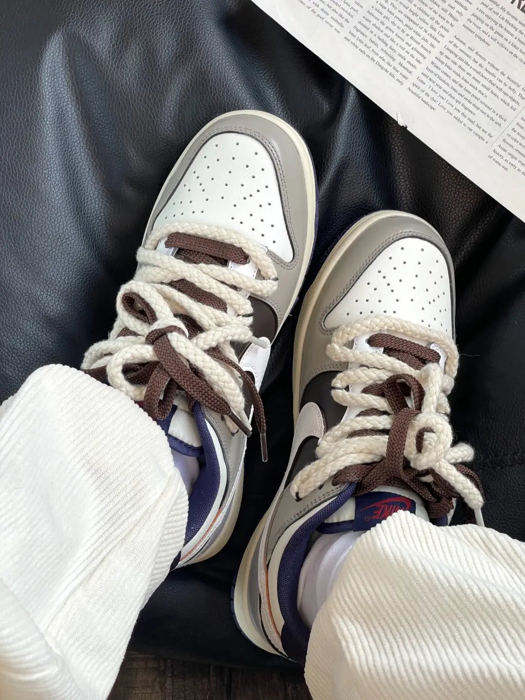 [Custom Wilderness] Dunk Skateboarding Shoes Unisex Gray/Brown