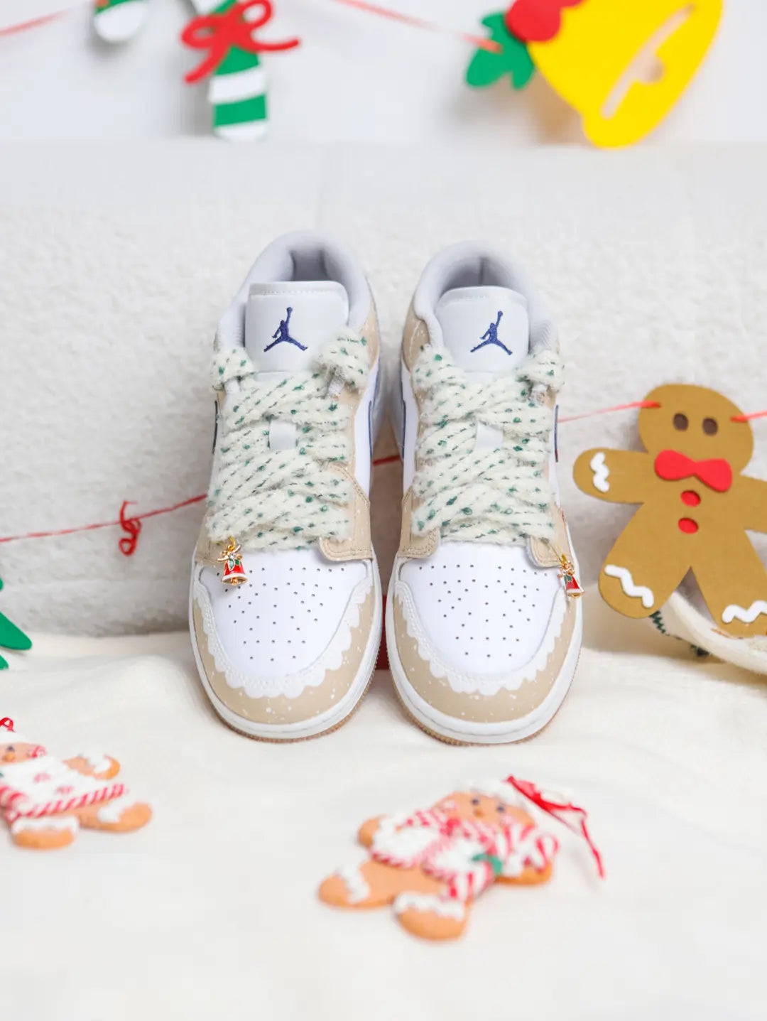 [Custom Christmas Gingerbread Man] Dunk Skateboarding Shoes Women's Low-top