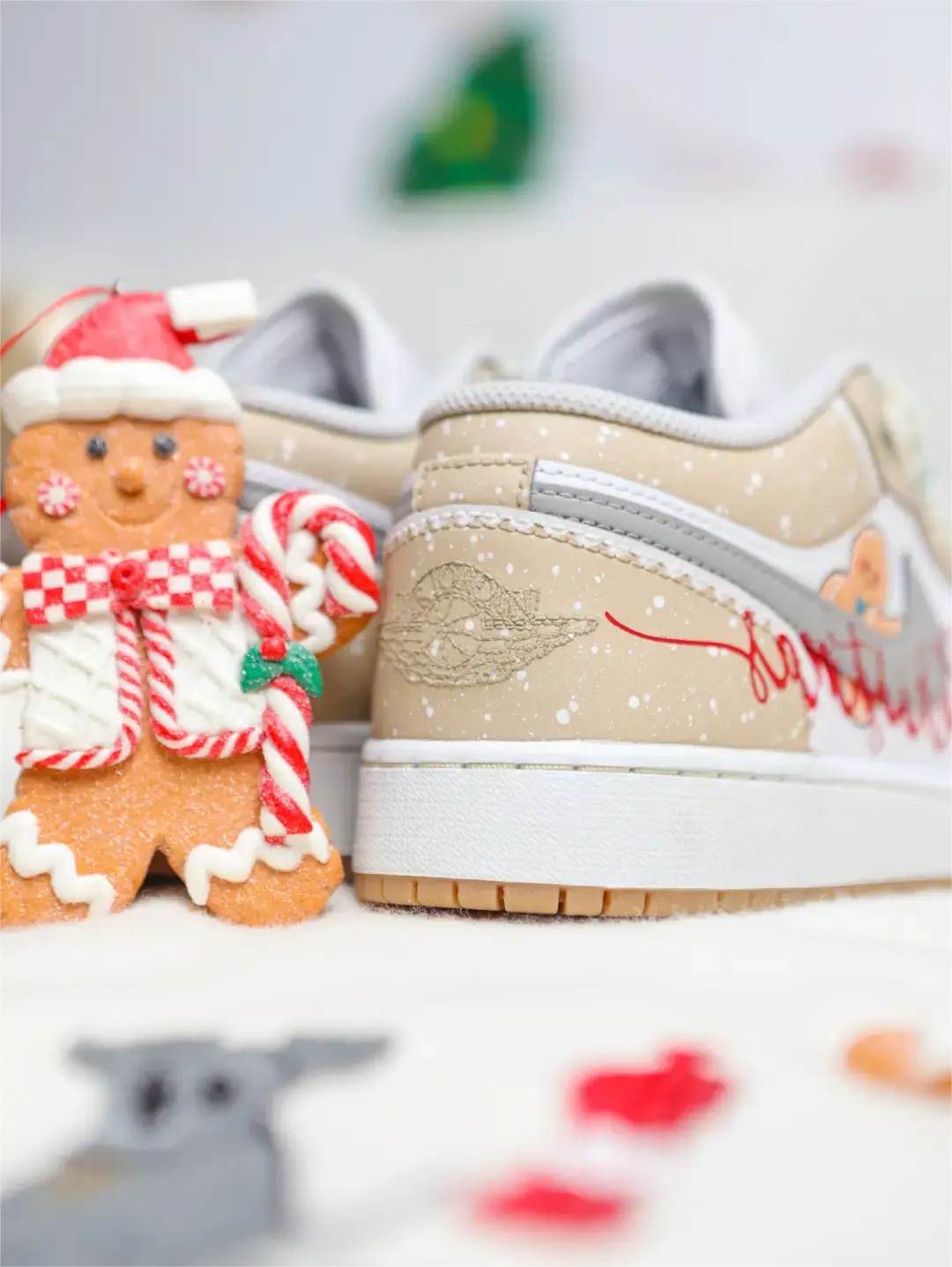 [Custom Christmas Gingerbread Man] Dunk Skateboarding Shoes Women's Low-top