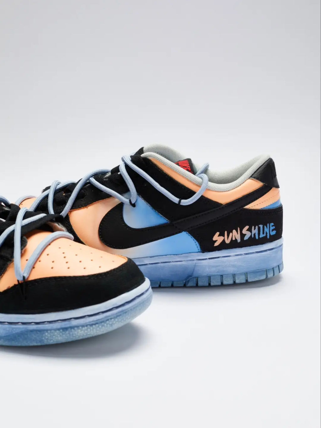 [Custom Men's California sunset black orange blue]  Dunk Skateboarding Shoes Men