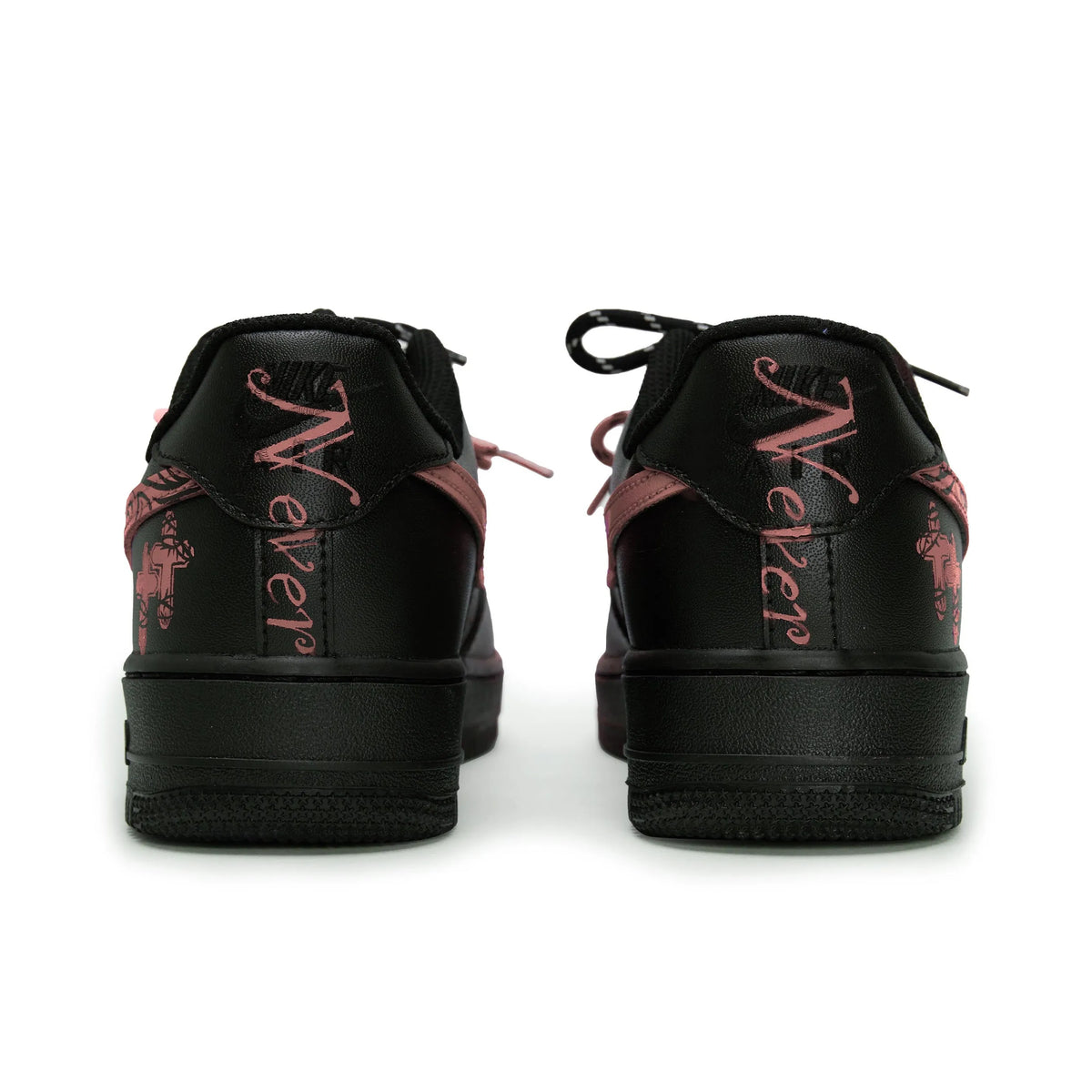 [Custom Graffiti Hand-Painted Floral Pattern Black Tiffany] Air Force 1 Skateboarding Shoes Unisex