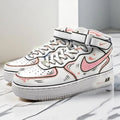 [Custom Men's dynamic 2D pink and grey style]  Air Force 1 Skateboarding Shoes Men