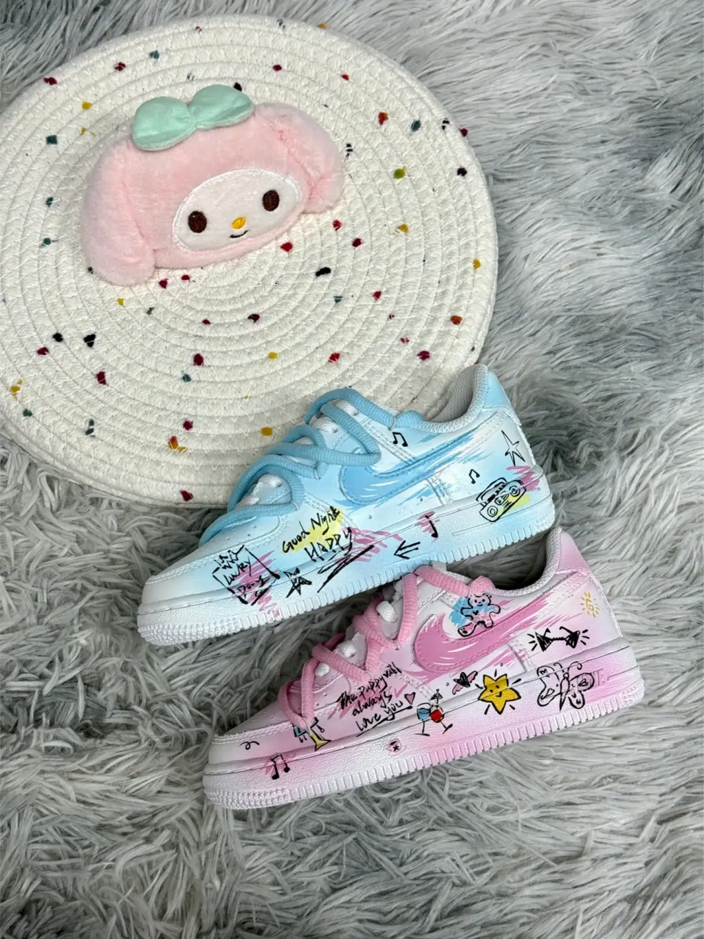 [Custom Party Land/Spilt Color] Air Force 1 Skateboard Shoes For Children Unisex