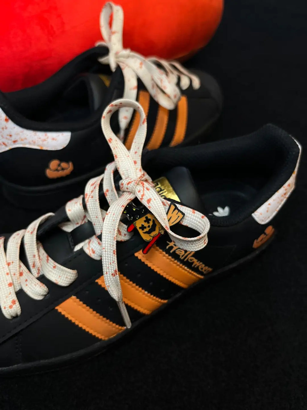 [Custom Pumpkin Kicks] originals SUPERSTAR Low Top Halloween Series Black