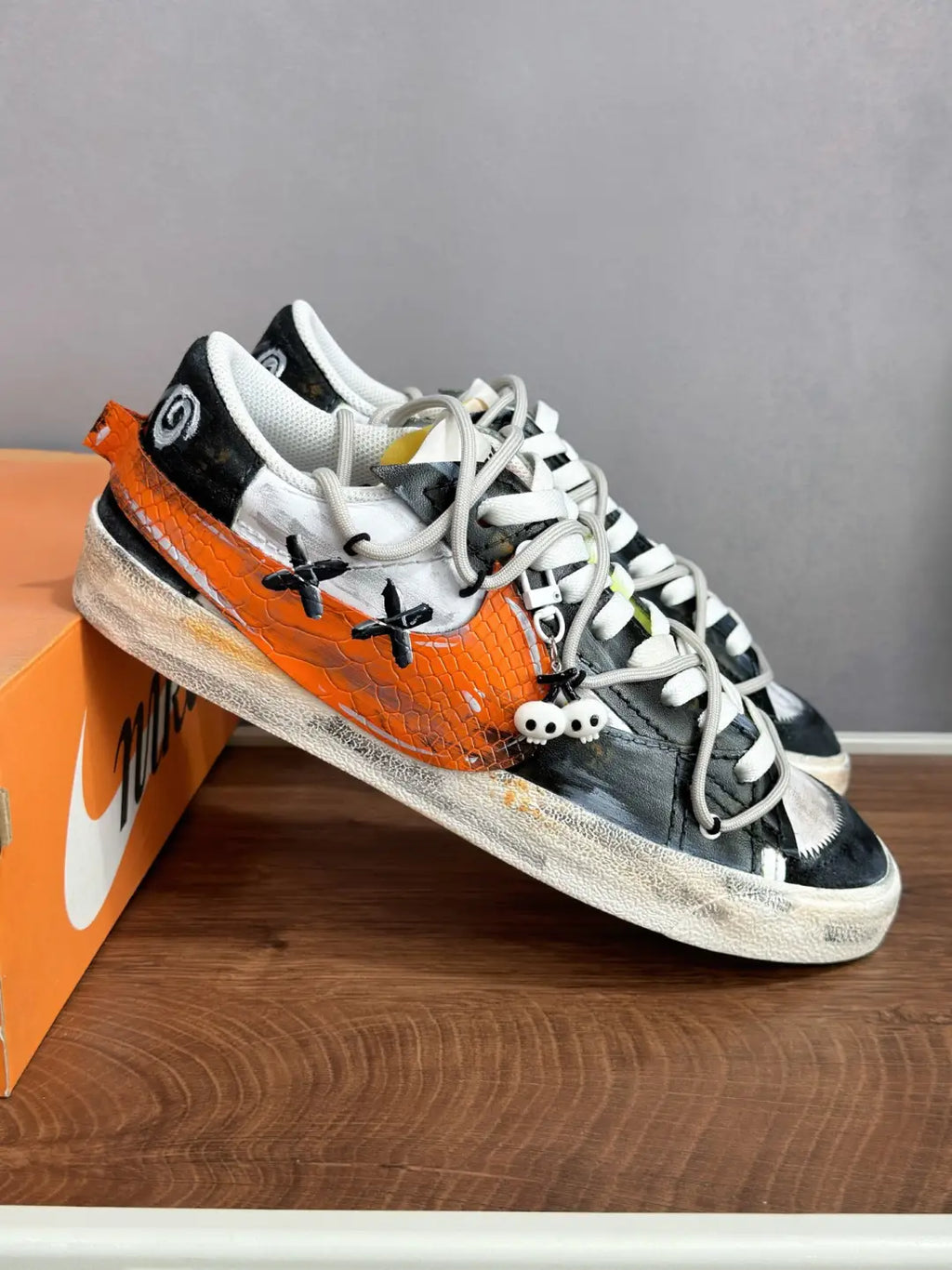 [Customized Pumpkin Party] Blazer Jumbo Low-top Shoes Unisex Black/Orange