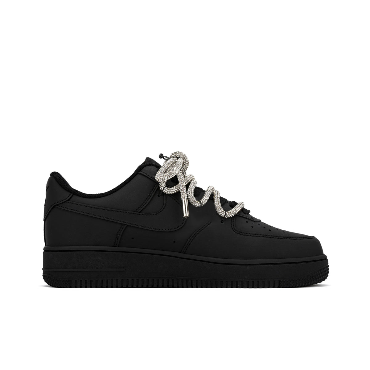 [Customized Diamond Alliance] Air Force 1 Low-top Shoes Unisex Blcak With Diamond Decoration