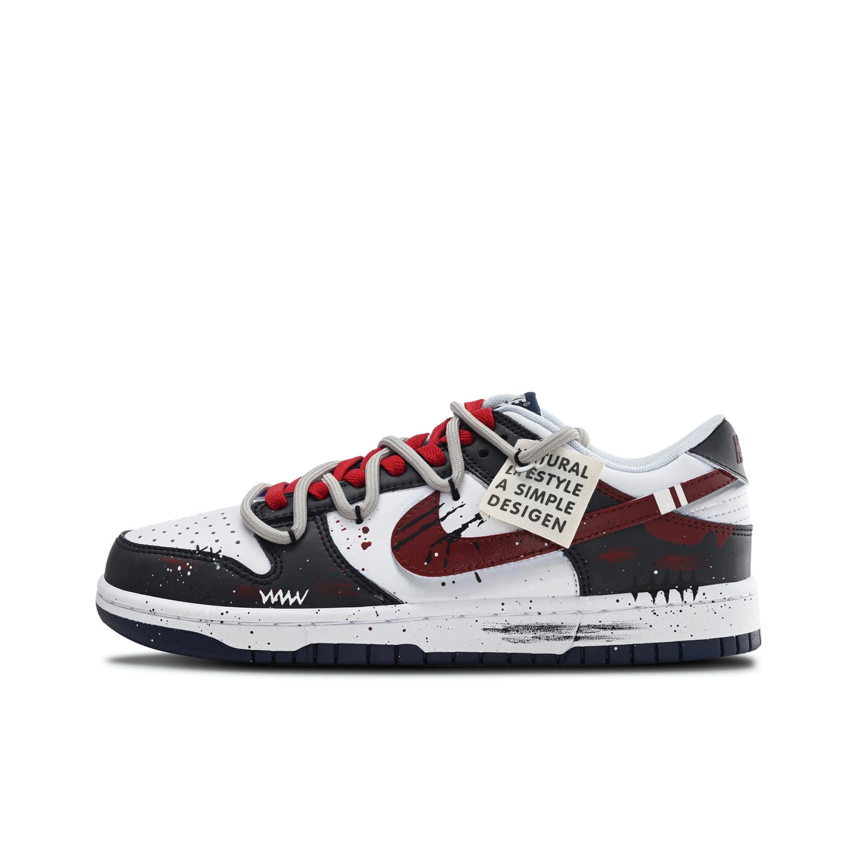 [Custom No-go Zone] Dunk Skateboarding Shoes Unisex Graffiti Black/Red