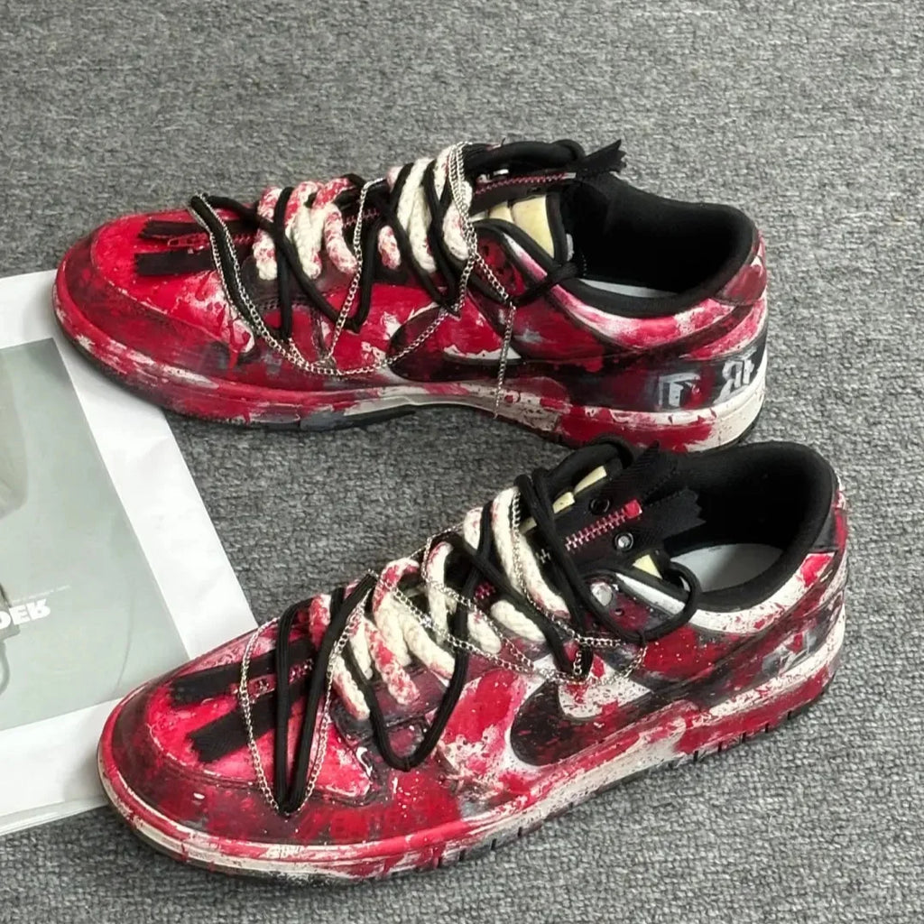 [Custom Crime Scene No. 7]  Dunk Skateboarding Shoes Men Low-top Black