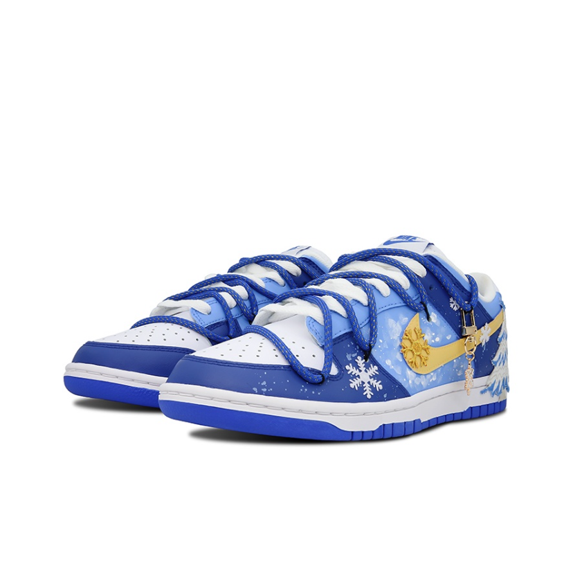 [Custom Christmas Snowy Forest] Dunk Skateboarding Shoes Unisex Low-top