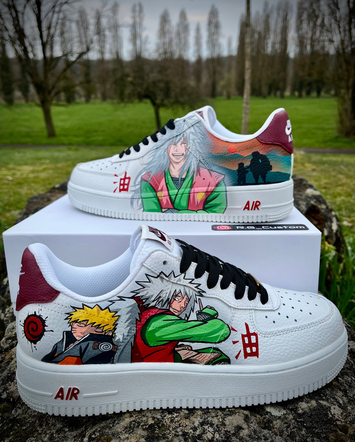 [Custom Naruto and Jiraiya] Air Force 1 Skateboarding Shoes Unisex