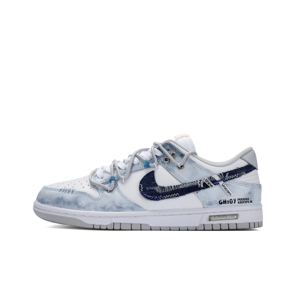 [Custom Denim Drifter] Dunk Low Skateboarding Shoes Unisex Denim Style